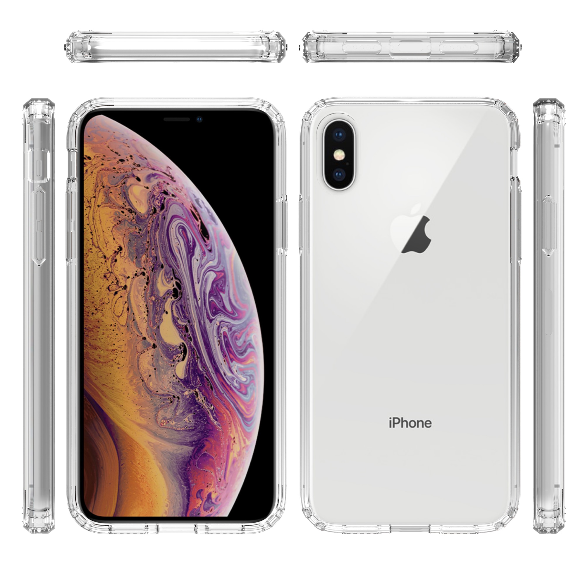 iPhone X/XS Hybrid-Hülle durchsichtig