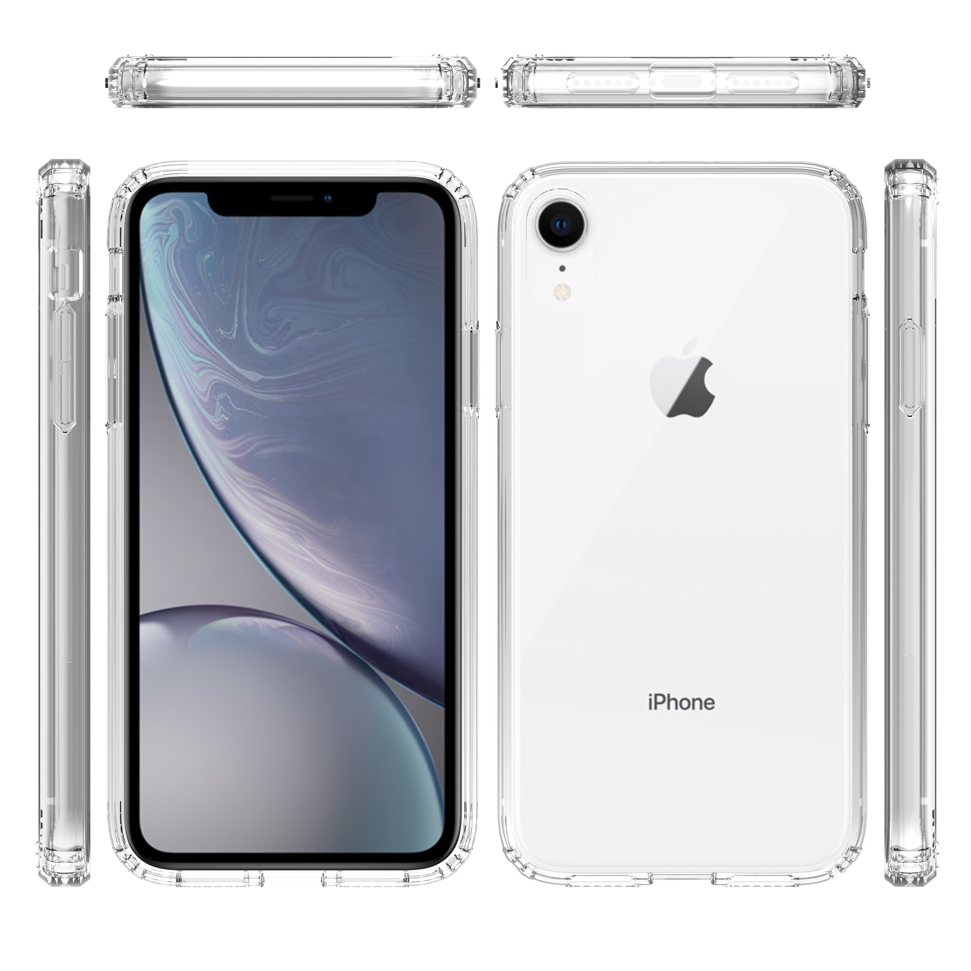 iPhone Xr Hybrid-Hülle durchsichtig