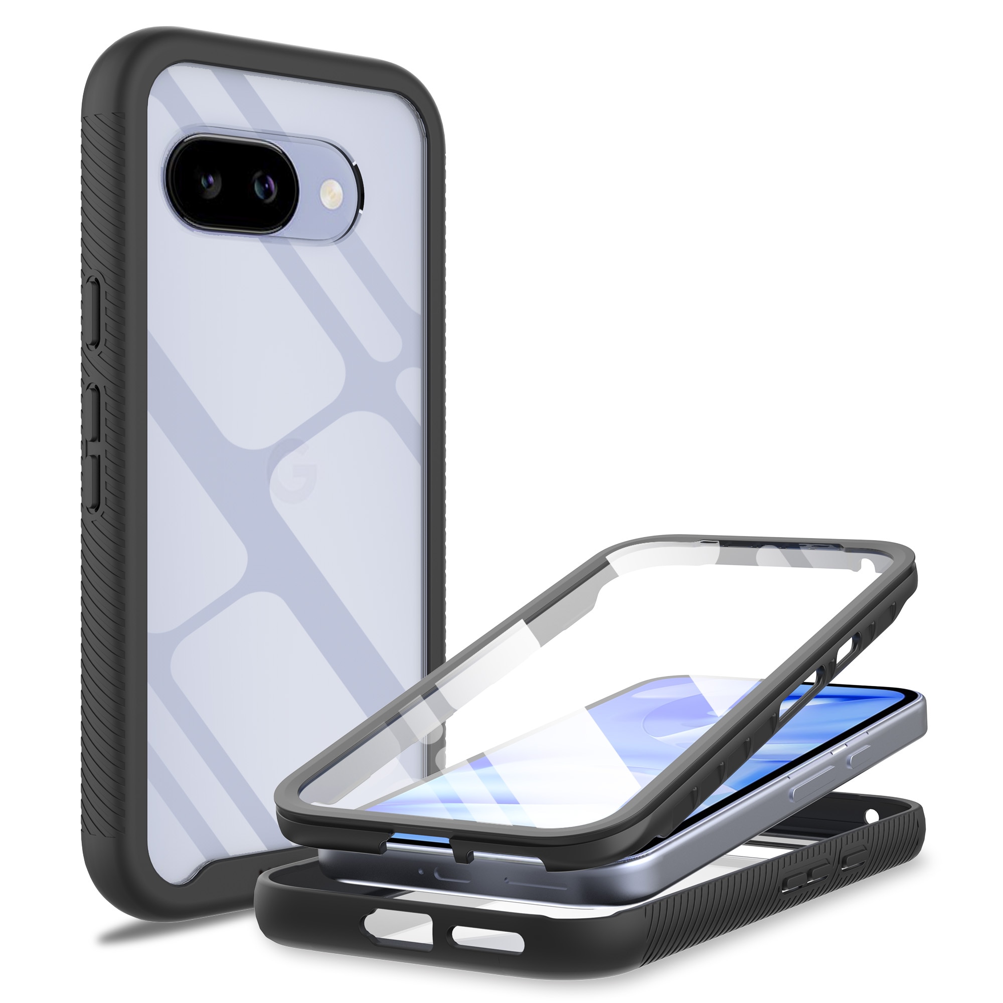 Google Pixel 9a Full Protection Case Schwarz