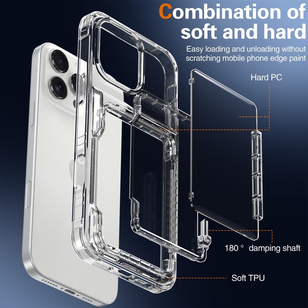 Hybrid-Hülle mit Kartenhalter und Kickstand iPhone 16 Pro transparent