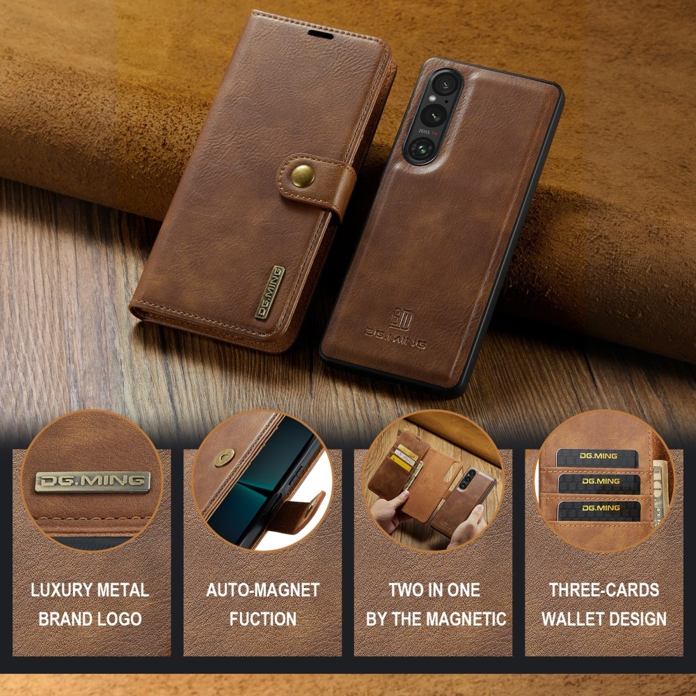 Handytasche Magnetische Sony Xperia 1 VI Cognac