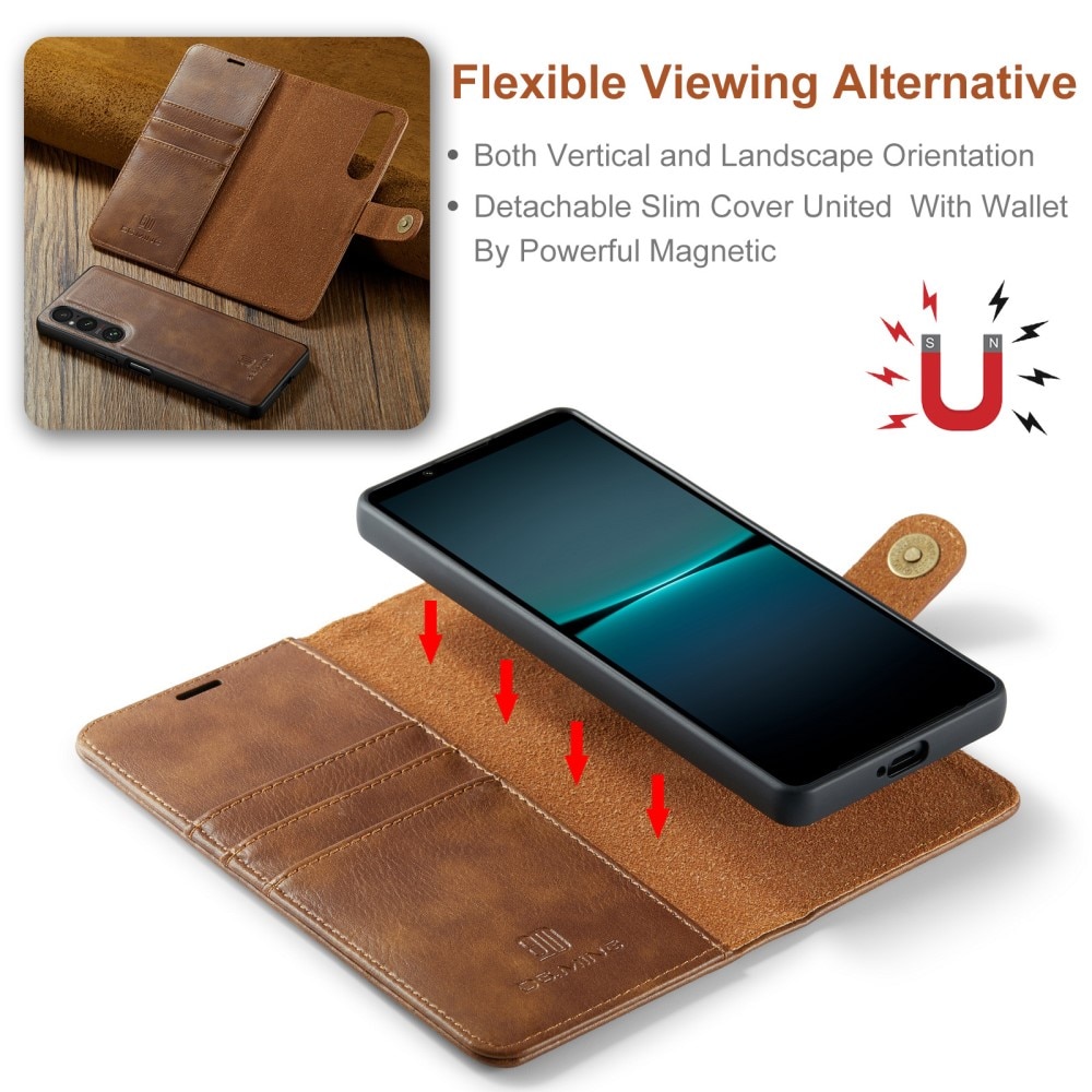 Handytasche Magnetische Sony Xperia 1 VI Cognac