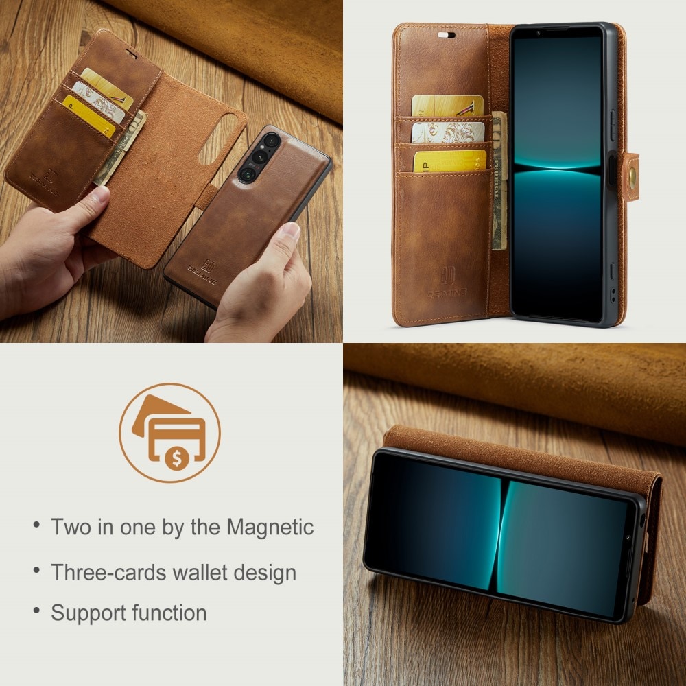 Handytasche Magnetische Sony Xperia 1 VI Cognac