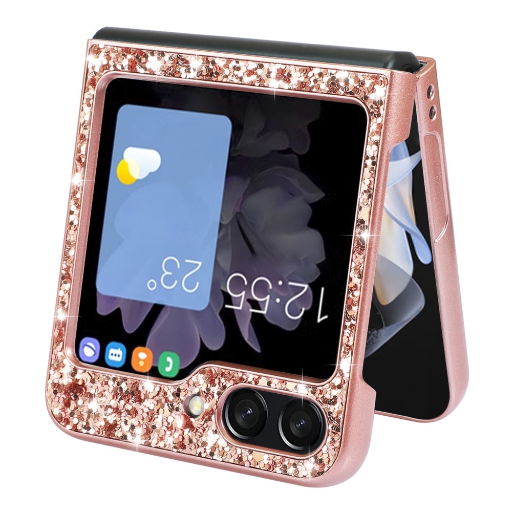 Samsung Galaxy Z Flip 6 Glitzerhülle, roségold