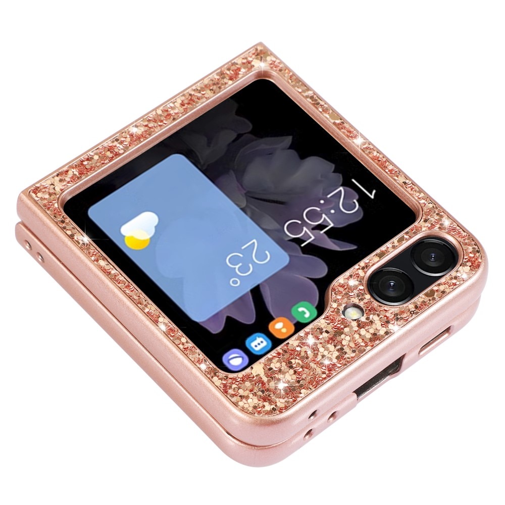 Samsung Galaxy Z Flip 6 Glitzerhülle, roségold