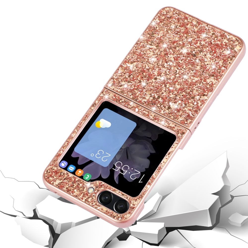 Samsung Galaxy Z Flip 6 Glitzerhülle, roségold