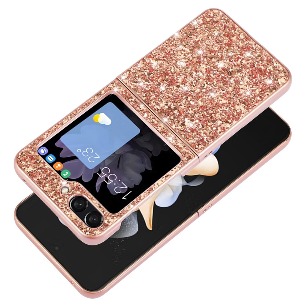 Samsung Galaxy Z Flip 6 Glitzerhülle, roségold