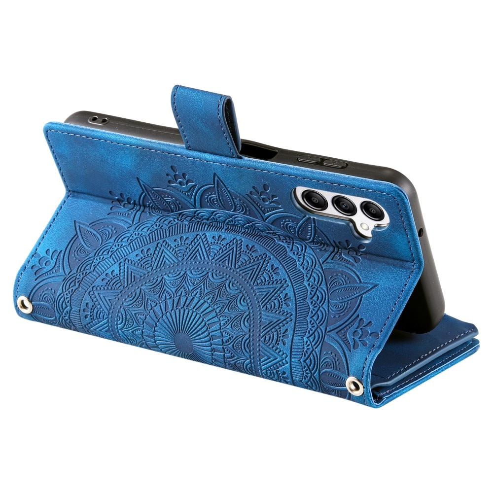 Samsung Galaxy S24 FE Brieftasche Hülle Mandala, blau