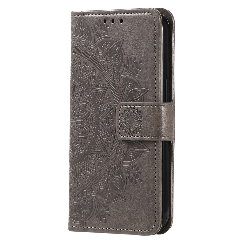 Samsung Galaxy S24 FE Handytasche Mandala grau