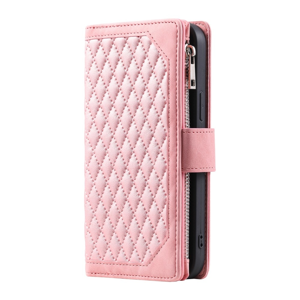 iPhone 16 Pro Brieftasche Hülle Quilted Rosa