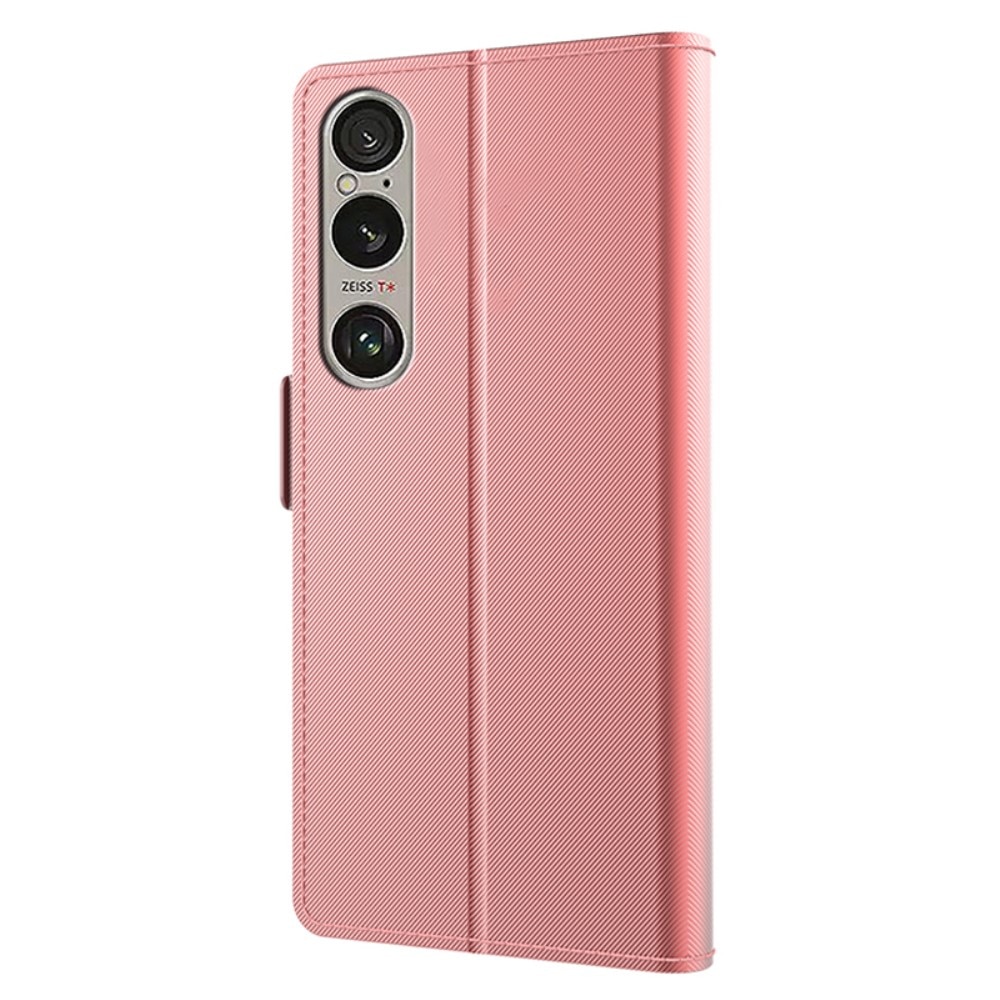 Sony Xperia 1 VI Portemonnaie-Hülle Spiegel rosagold