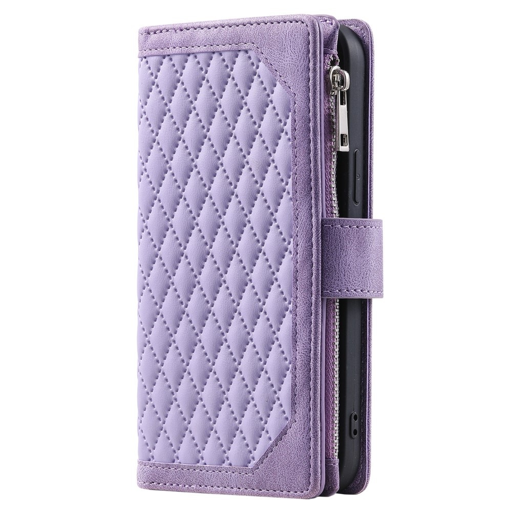 iPhone 16 Brieftasche Hülle Quilted Lila