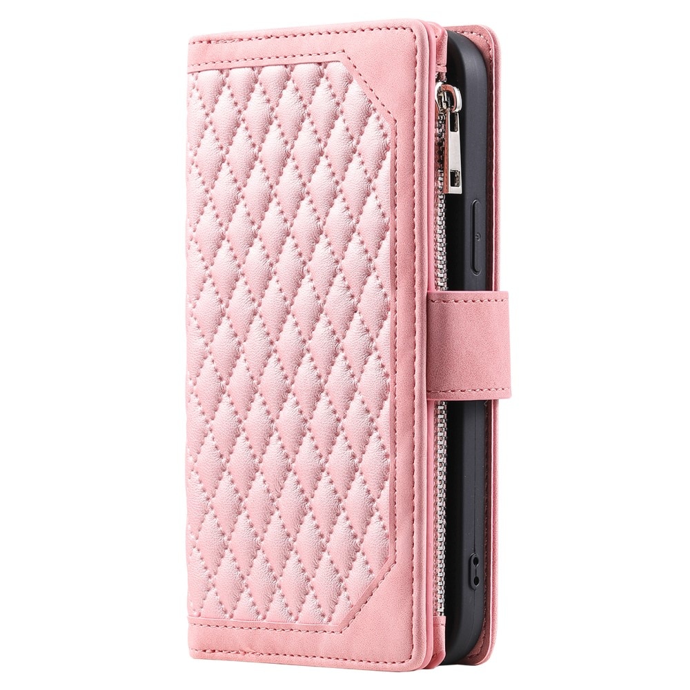 iPhone 16 Brieftasche Hülle Quilted Rosa