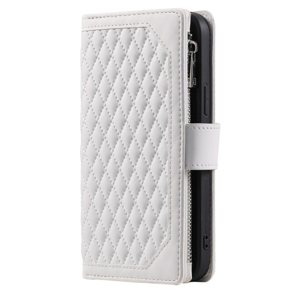 iPhone 16 Brieftasche Hülle Quilted Weiß