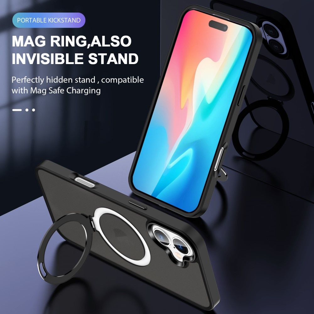 iPhone 16 Plus Hybrid-Hülle MagSafe Ring Schwarz