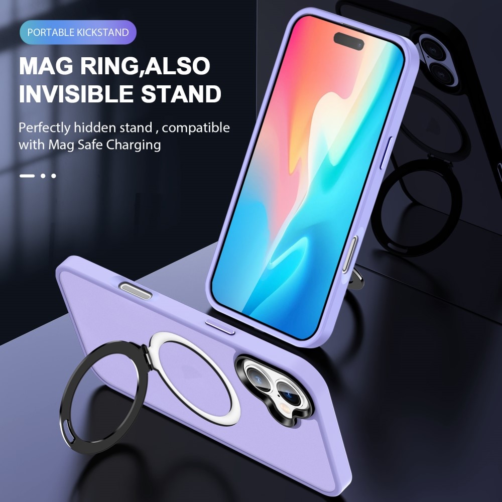 iPhone 16 Hybrid-Hülle MagSafe Ring Lila