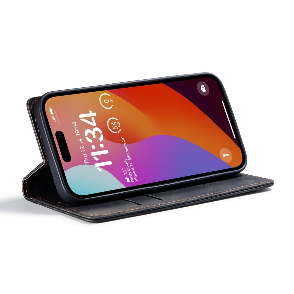 Slim Portemonnaie-Hülle iPhone 16 Pro Max Schwarz