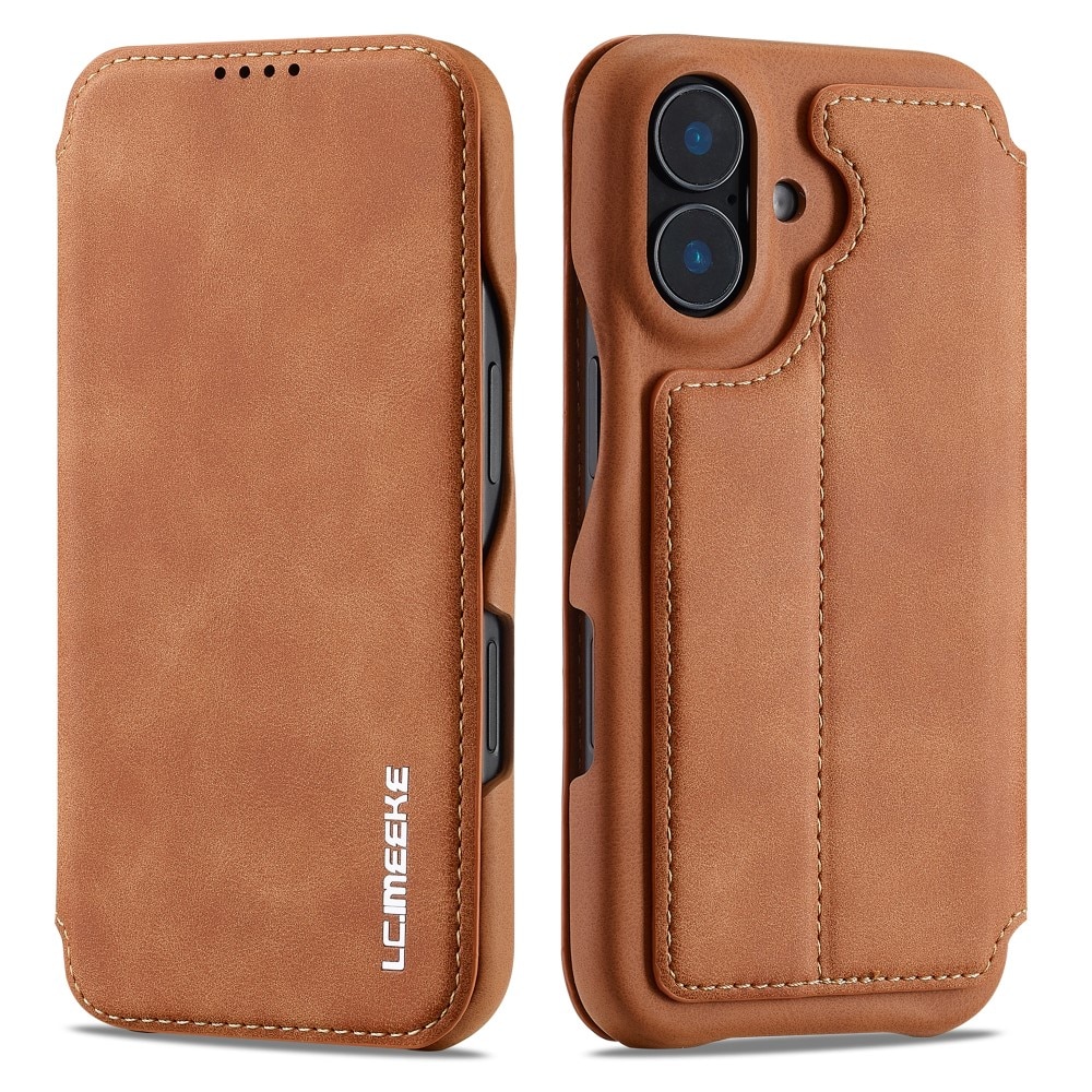 Slim Portemonnaie-Hülle iPhone 16 cognac