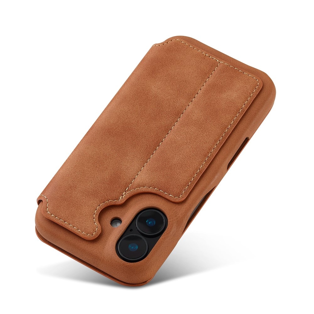 Slim Portemonnaie-Hülle iPhone 16 cognac