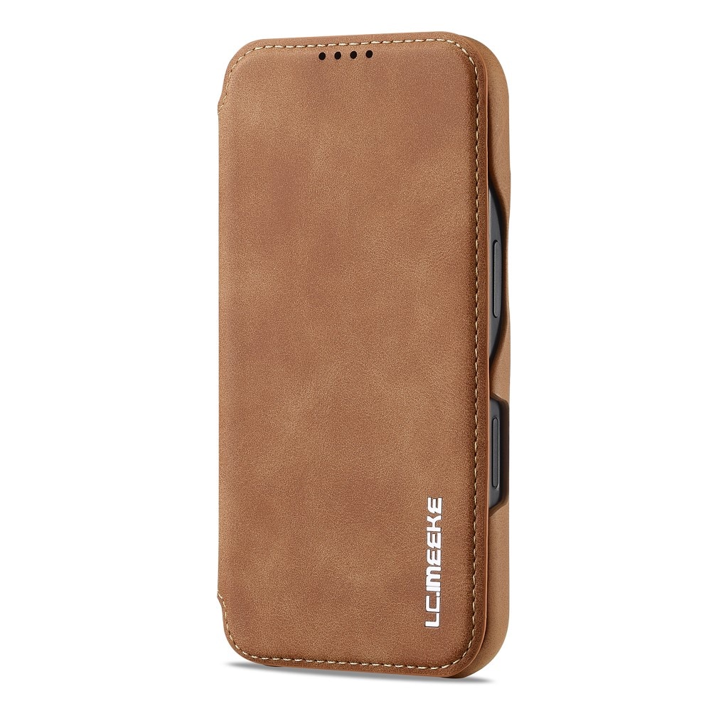 Slim Portemonnaie-Hülle iPhone 16 cognac