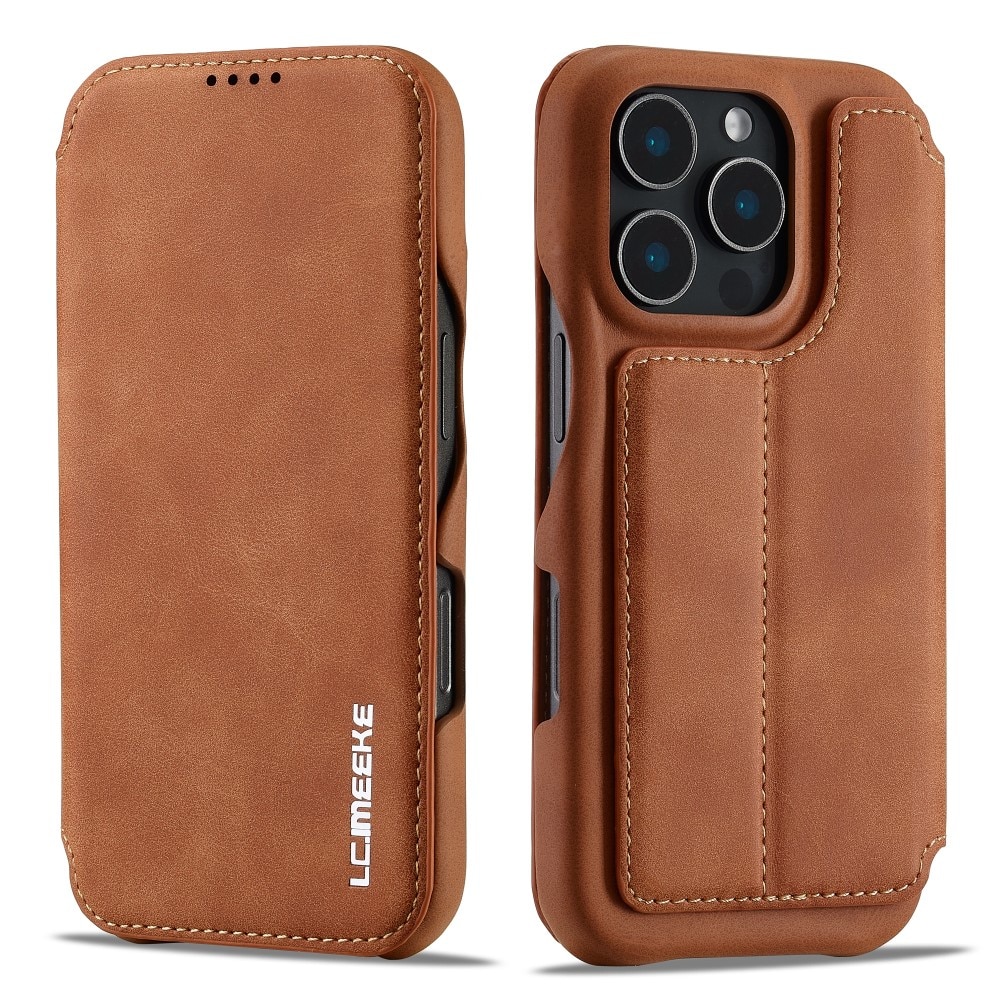 Slim Portemonnaie-Hülle iPhone 16 Pro cognac