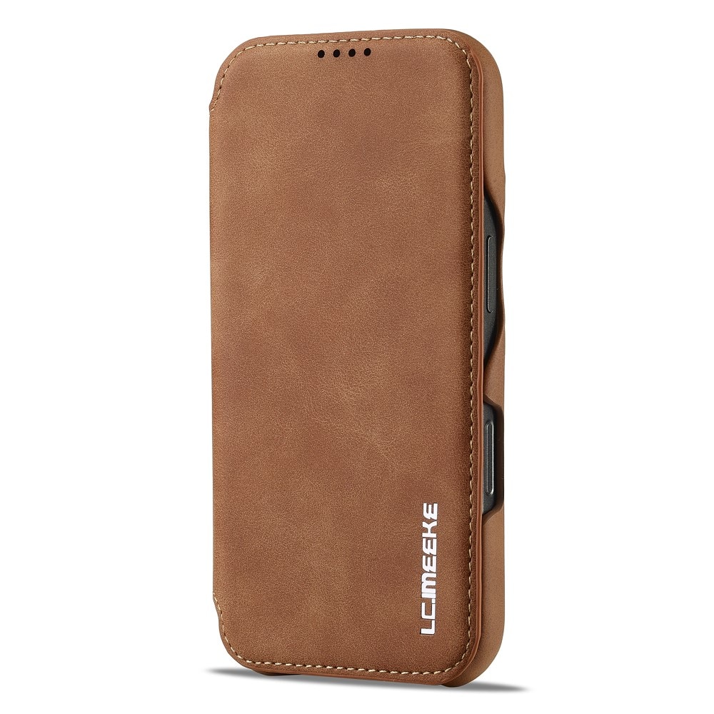 Slim Portemonnaie-Hülle iPhone 16 Pro cognac