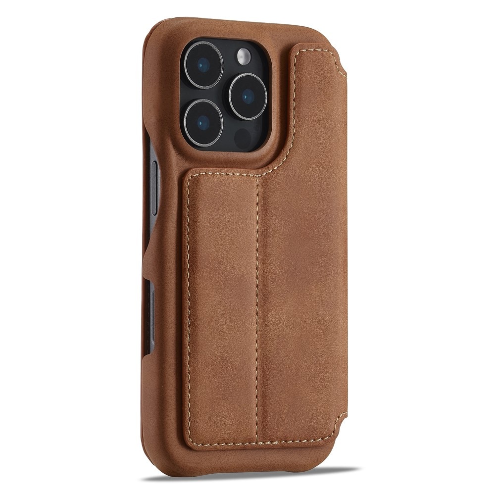 Slim Portemonnaie-Hülle iPhone 16 Pro cognac