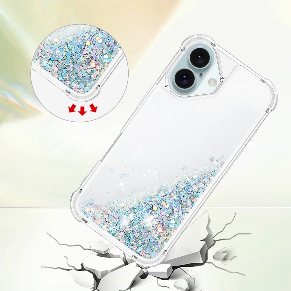 iPhone 16 Glitter Powder TPU Handyhülle silber