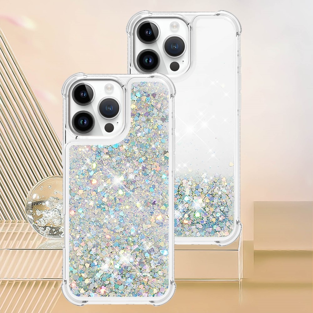 iPhone 16 Pro Glitter Powder TPU Handyhülle silber