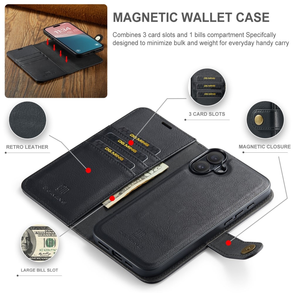 Handytasche Magnetische iPhone 16 Plus Black