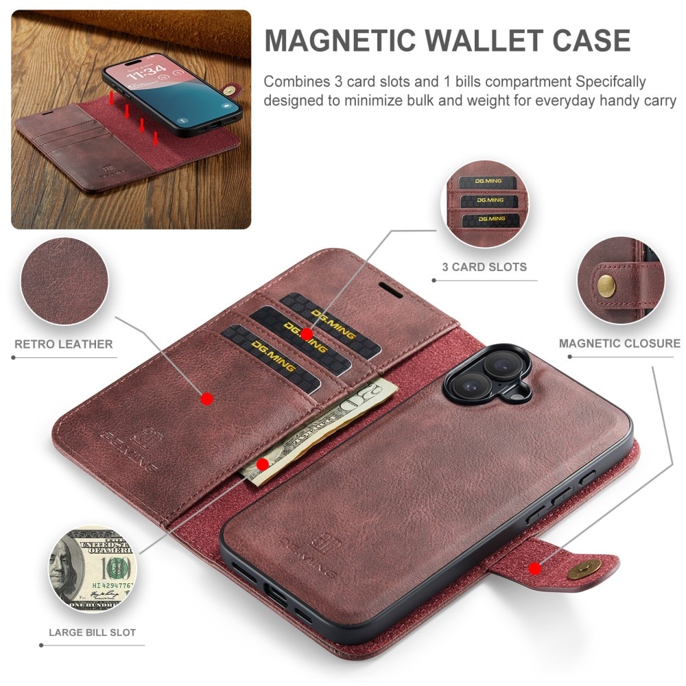 Handytasche Magnetische iPhone 16 Red