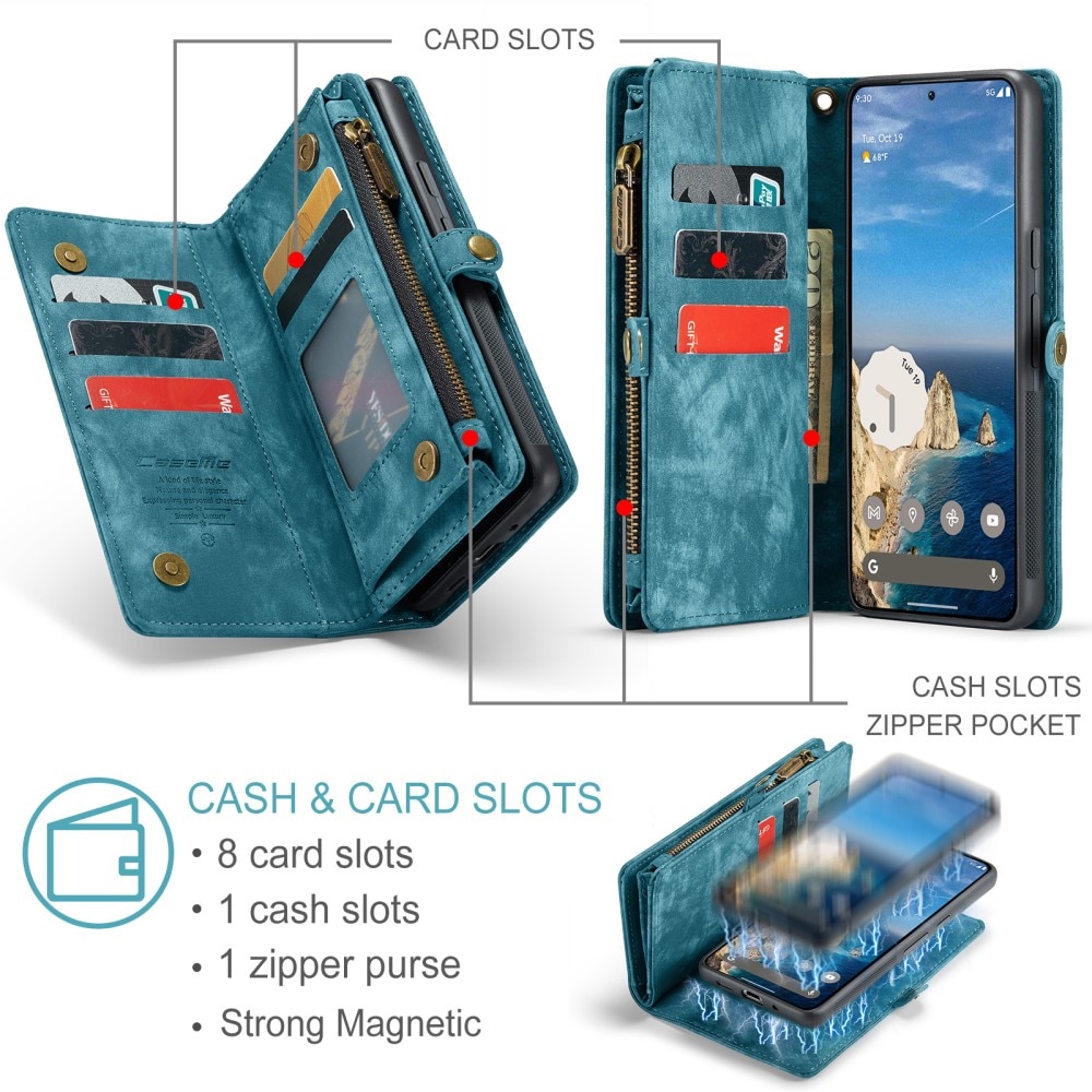 Multi-slot Portemonnaie-Hülle Google Pixel 9 Pro XL blau