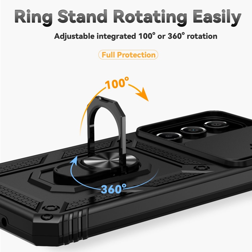 Samsung Galaxy A16 Hybrid-Hülle Ring + Kameraschutz Schwarz