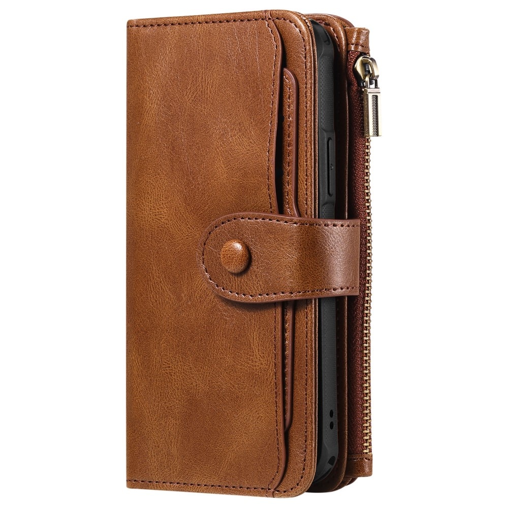 iPhone 16 Pro Magnet Leather Multi-Wallet braun