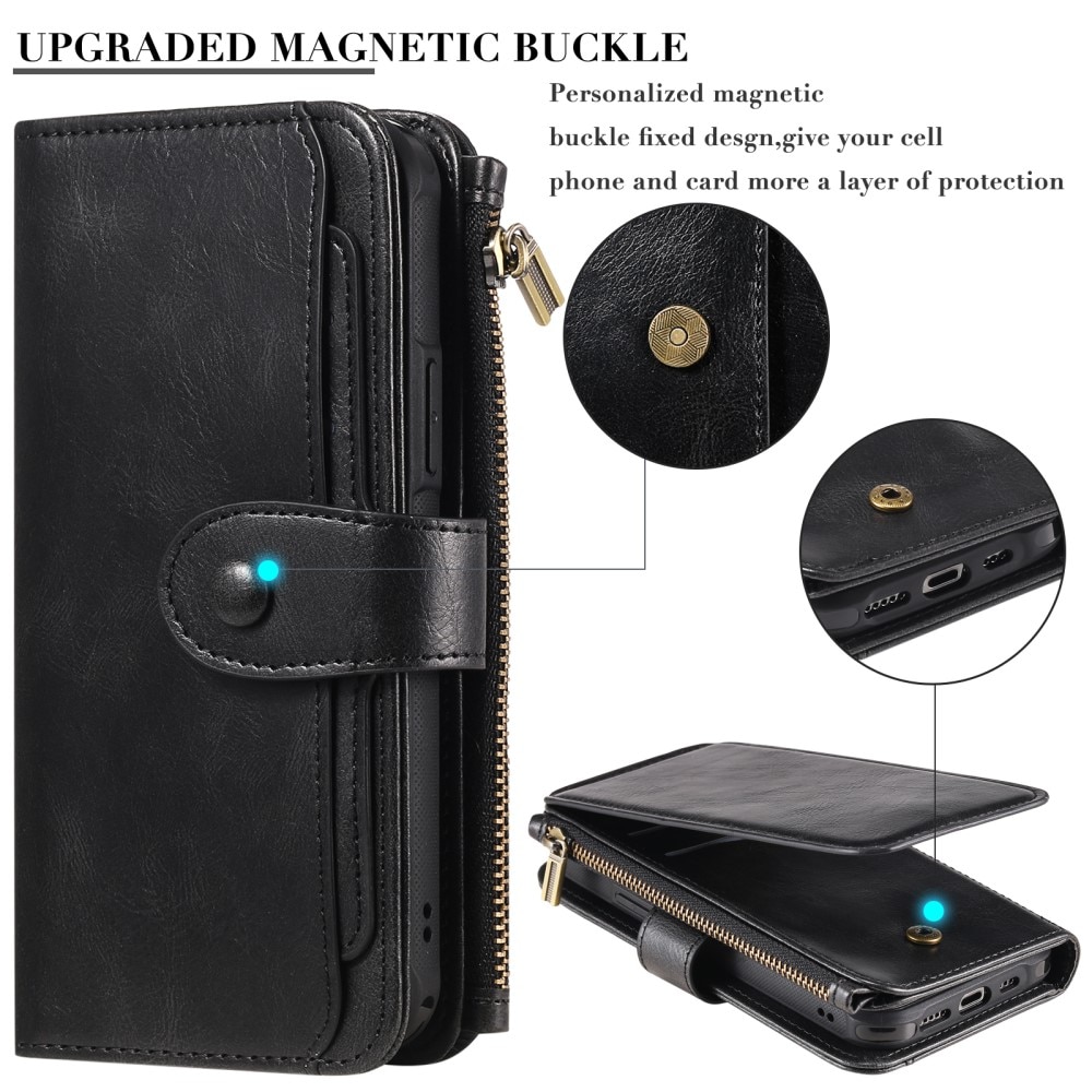 iPhone 16 Pro Magnet Leather Multi-Wallet schwarz