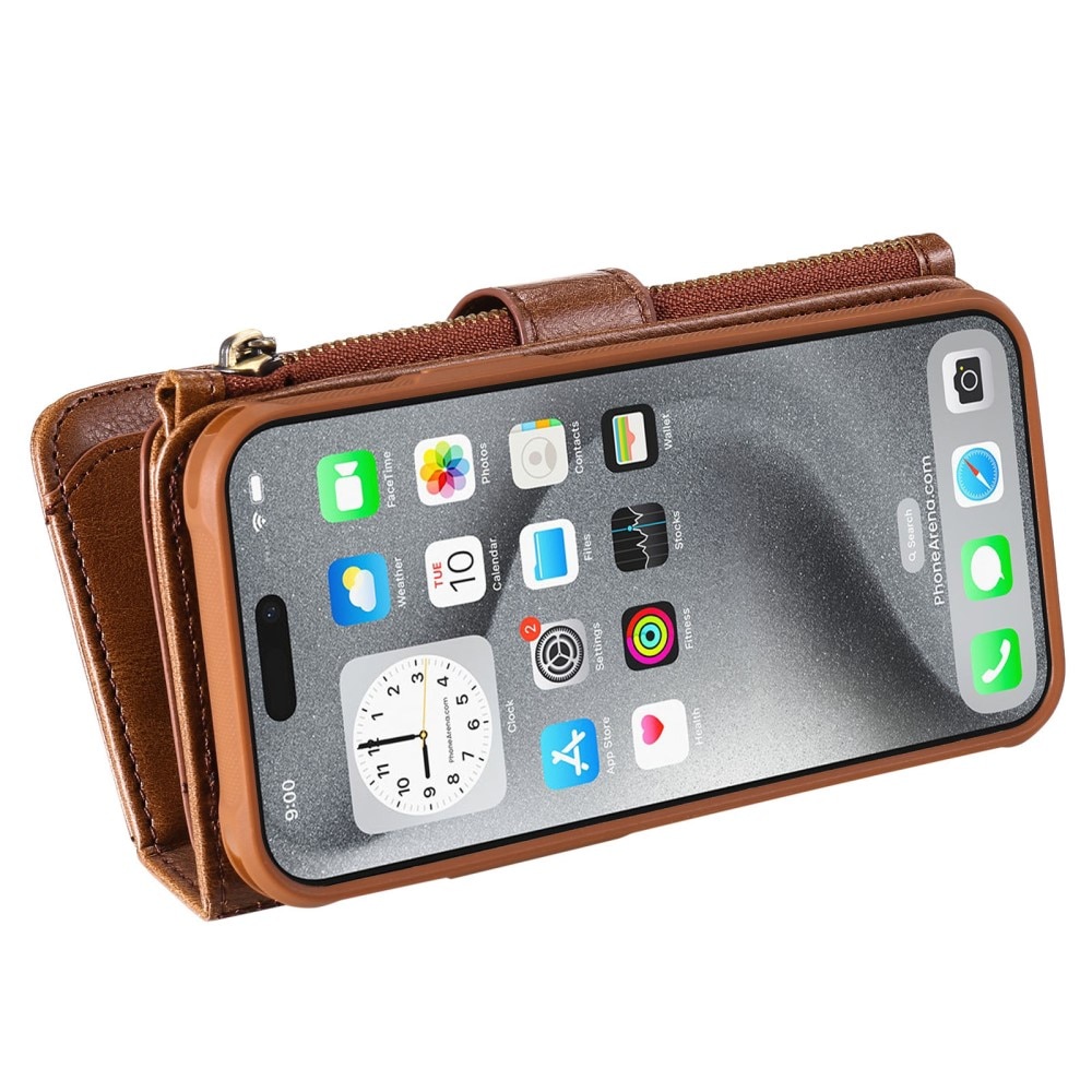 iPhone 16 Pro Max Magnet Leather Multi-Wallet braun