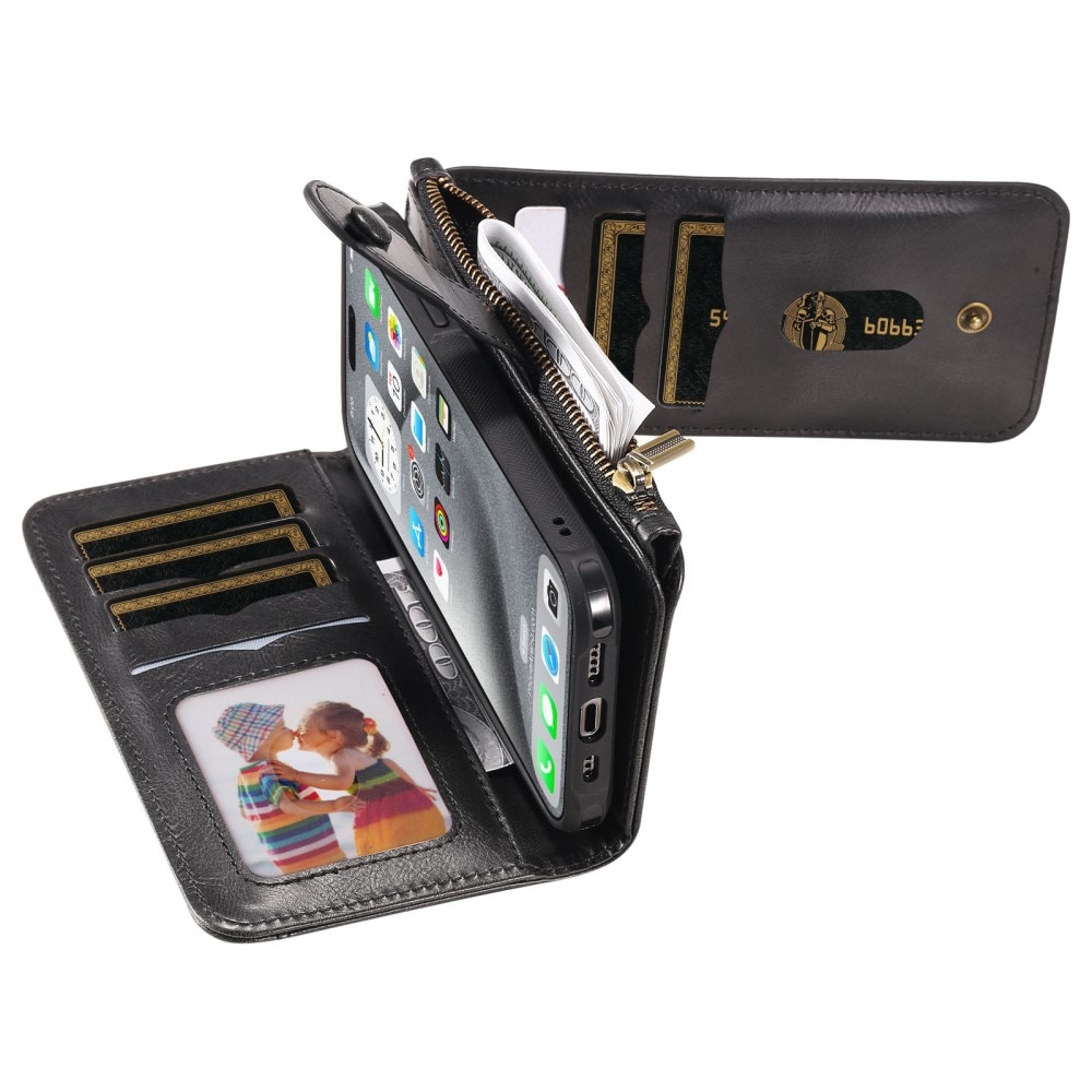 iPhone 16 Pro Max Magnet Leather Multi-Wallet schwarz