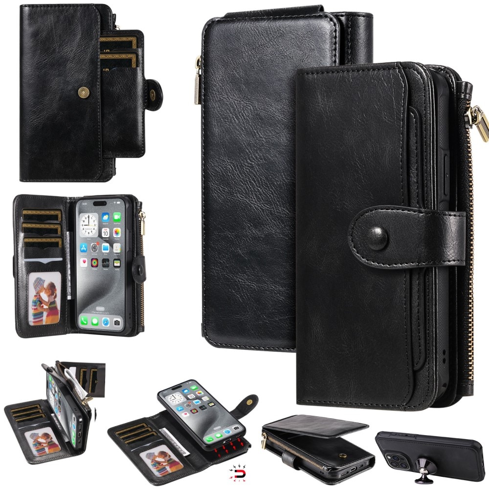 iPhone 16 Pro Max Magnet Leather Multi-Wallet schwarz