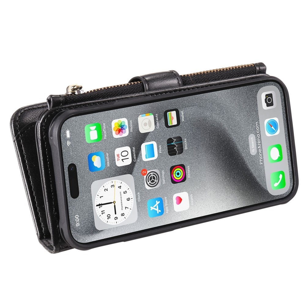 iPhone 16 Pro Max Magnet Leather Multi-Wallet schwarz