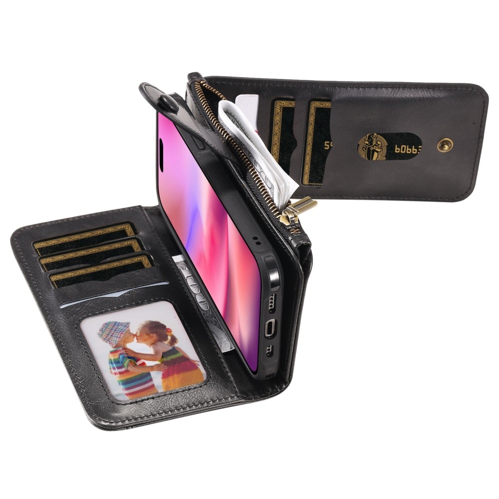 iPhone 16 Magnet Leather Multi-Wallet schwarz