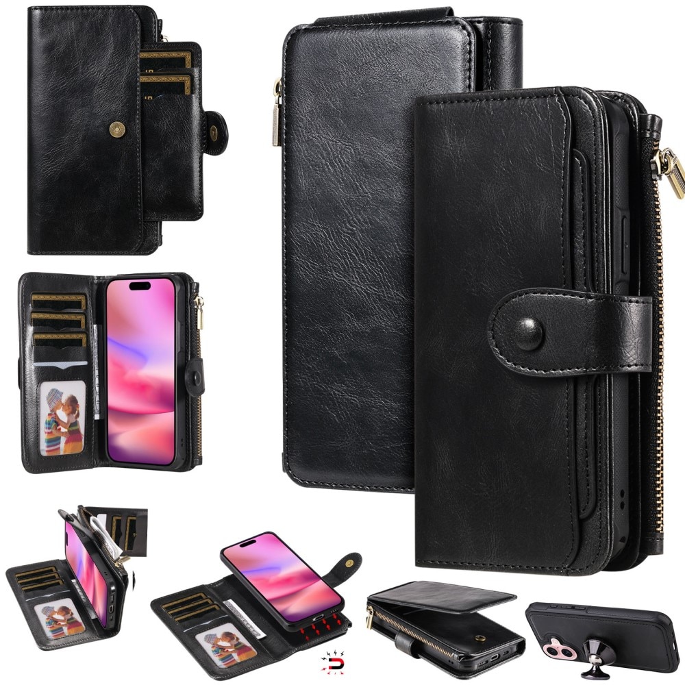 iPhone 16 Magnet Leather Multi-Wallet schwarz