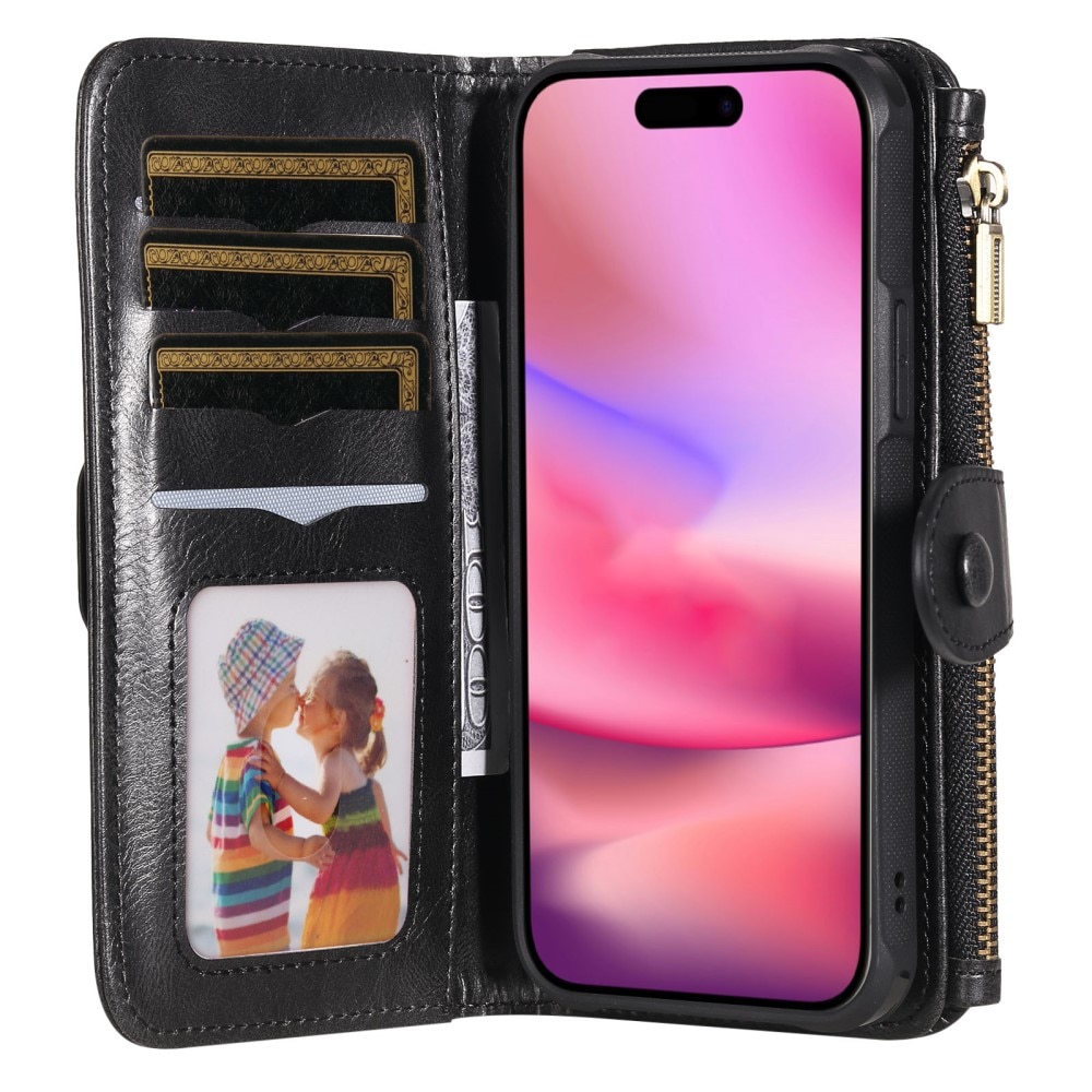 iPhone 16 Magnet Leather Multi-Wallet schwarz