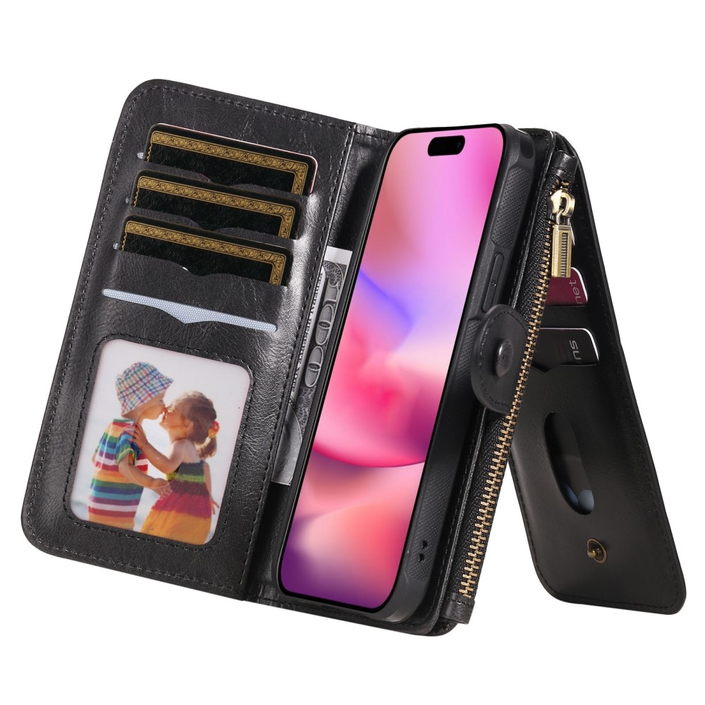 iPhone 16 Magnet Leather Multi-Wallet schwarz