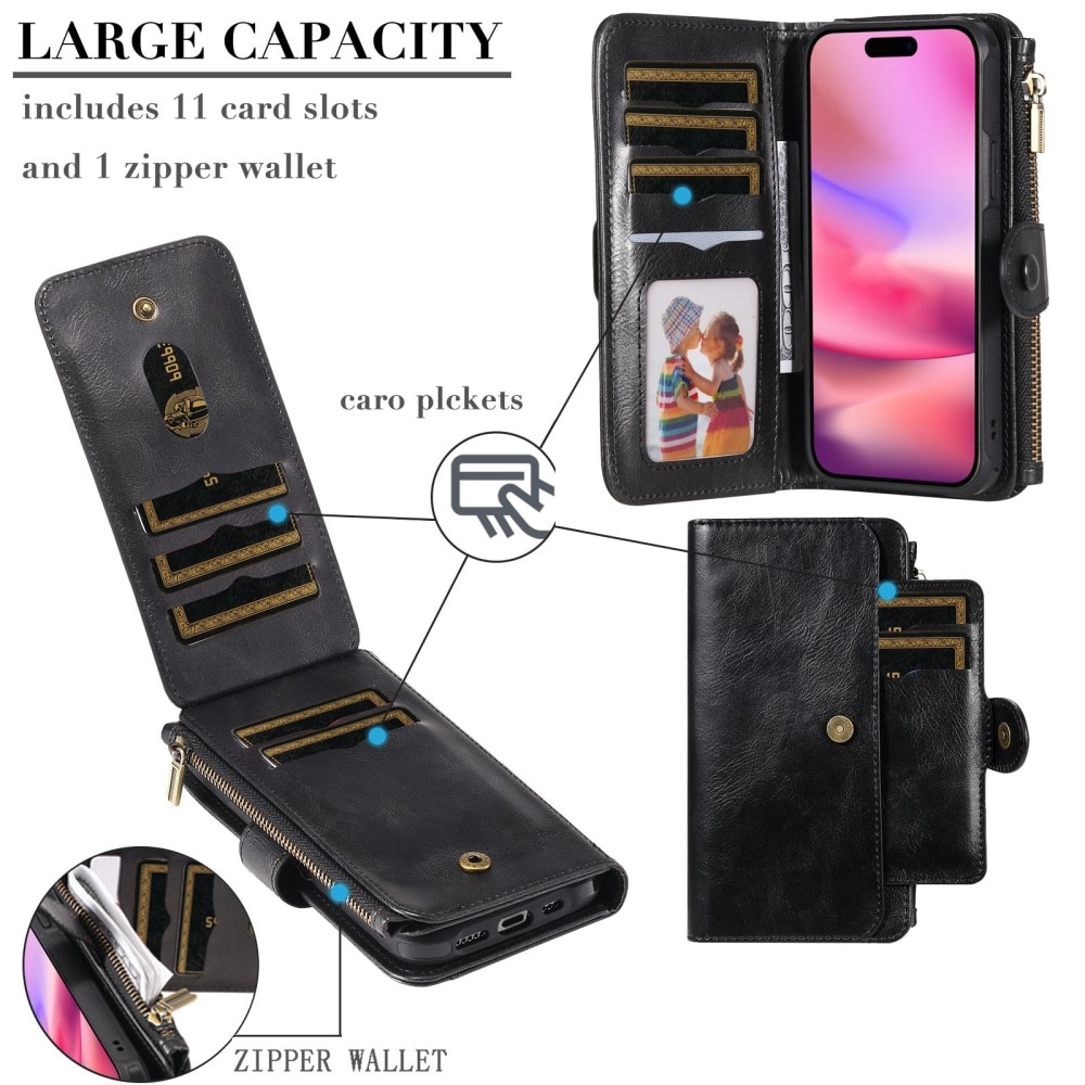 iPhone 16 Magnet Leather Multi-Wallet schwarz