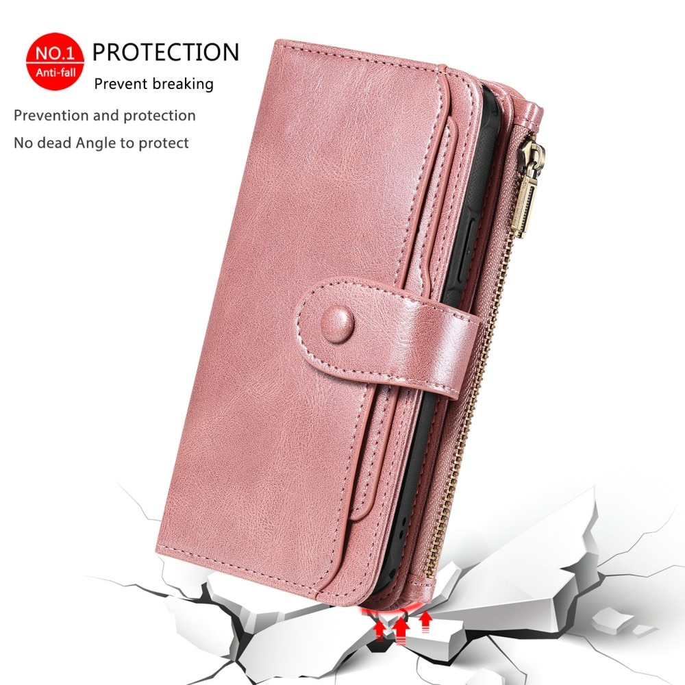 iPhone 16 Magnet Leather Multi-Wallet rosa