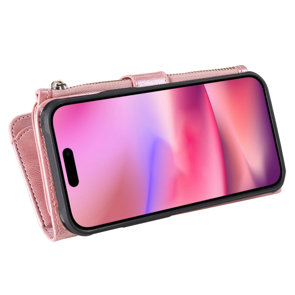 iPhone 16 Magnet Leather Multi-Wallet rosa