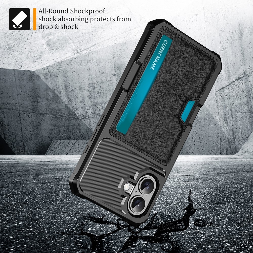 iPhone 16 Tough Card Case schwarz