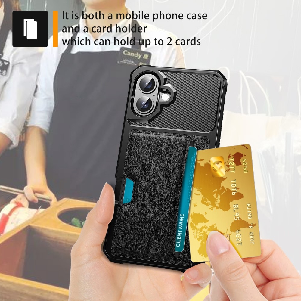 iPhone 16 Tough Card Case schwarz