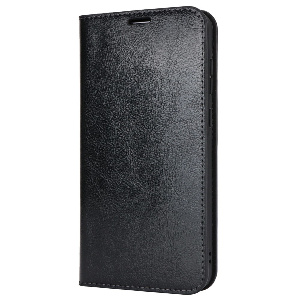 Samsung Galaxy S24 FE Handytasche aus Echtem Leder Schwarz