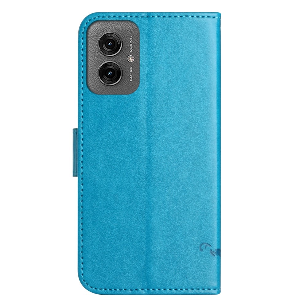 Motorola Moto G55 Handyhülle mit Schmetterlingsmuster, blau